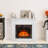 Juilo Freestanding Electric Fireplace with Realistic Stacked Stone Mantel, LED Flame, Remote Control & Timer, 45.66"W x 11.8"D x 40"H-1943271617