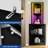 64'' H Corner Shelf Stand With Led Light, Wooden Open Corner Cabinet Display Storage Rack-1585364106