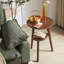 Table d'appoint à deux niveaux en bois massif (100 %) avec tablette de rangement inférieure, couleur cerisier