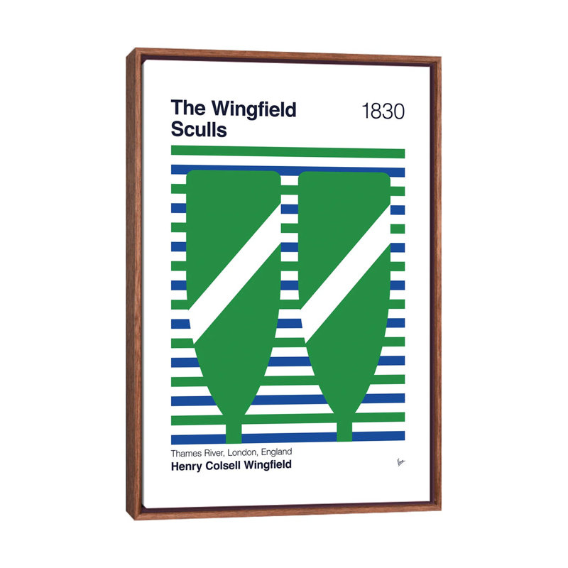 1830 Wingfield Sculls - reproduction d'art murale - toile encadrée, H 48 po x l 32 po, Brun