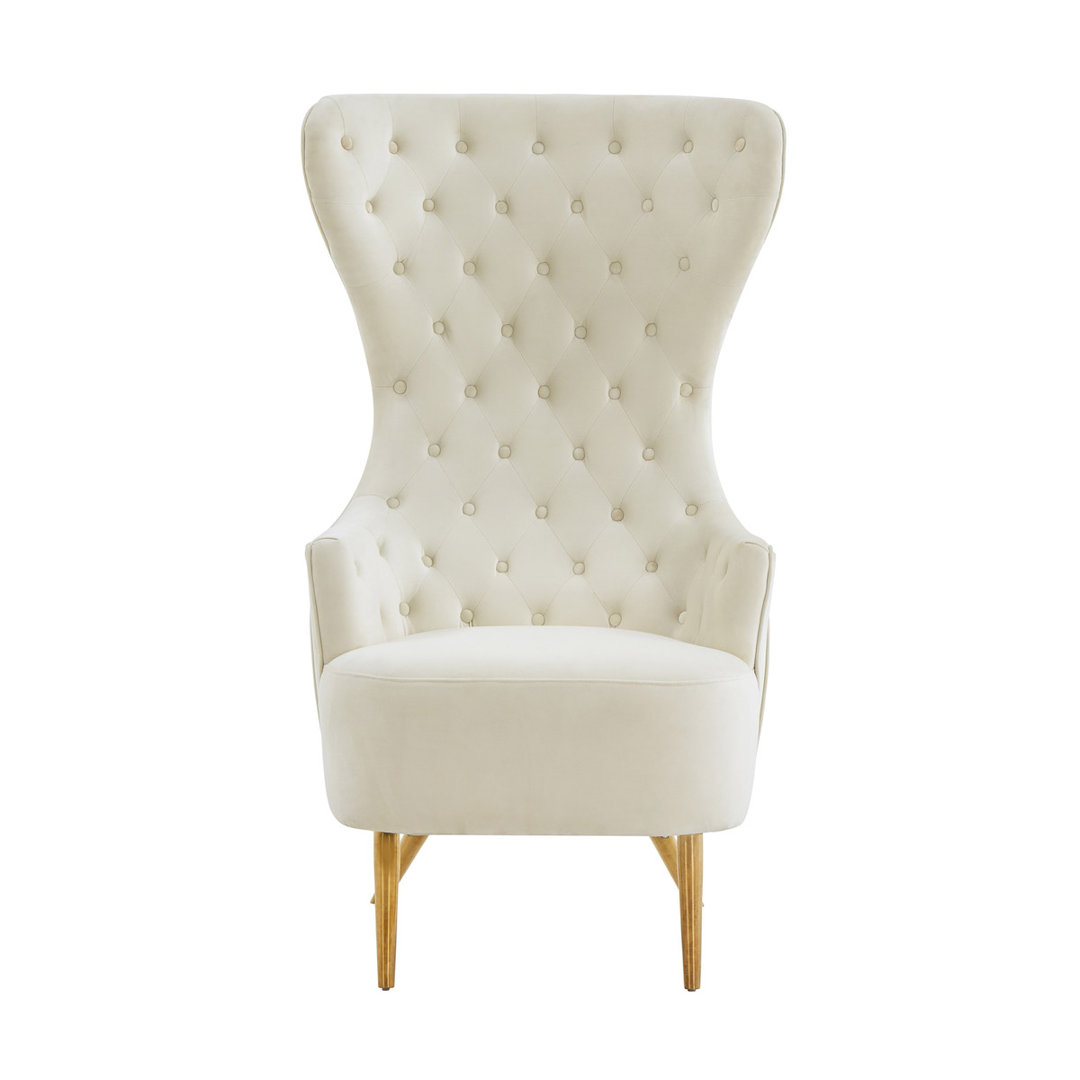 29 inches Wide Tufted Velvet Wingback Chair TOV Furniture 