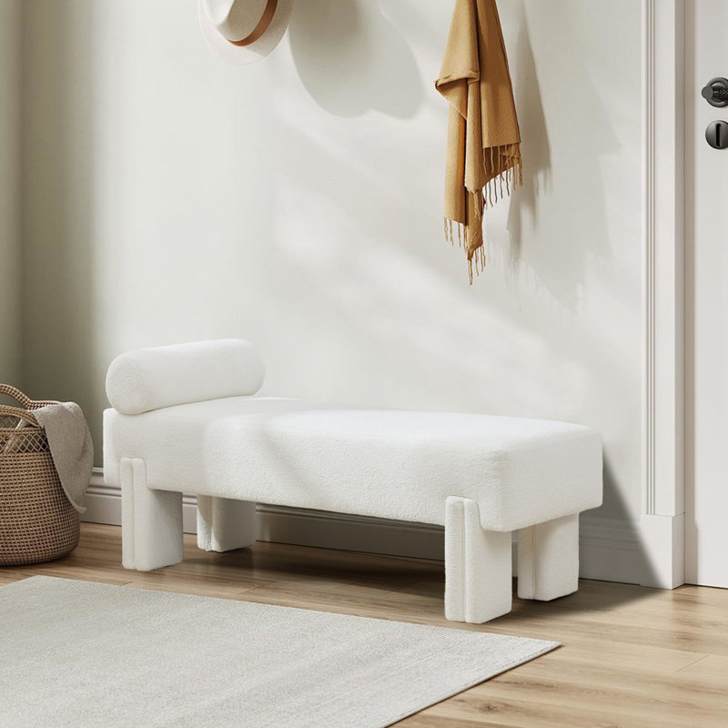 Bulwell Long Upholstered Bedroom Bench/Ottoman , Beige