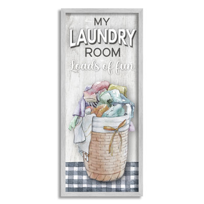 bb-028-Framed Laundry Room with Plaid by Conrad Knutsen Single Picture Frame Print on Canvas