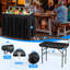 Folding Ice Table, Party Cooler with Drain, Fishing Cleaning Table, Serving Table with Skirt – Black