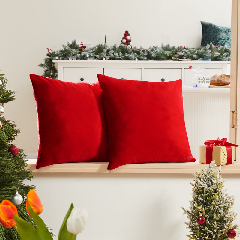 Frith Square Cushion Cover, 56cm H x 56cm W x 1cm D, Bright Red