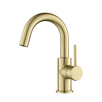 Robinet de salle de bain circulaire monotrou avec ensemble de bonde