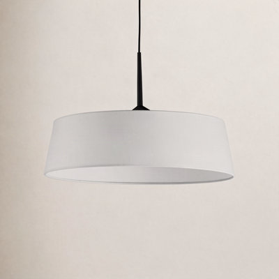 Melva Single Light Linen Steel Dimmable LED Pendant
