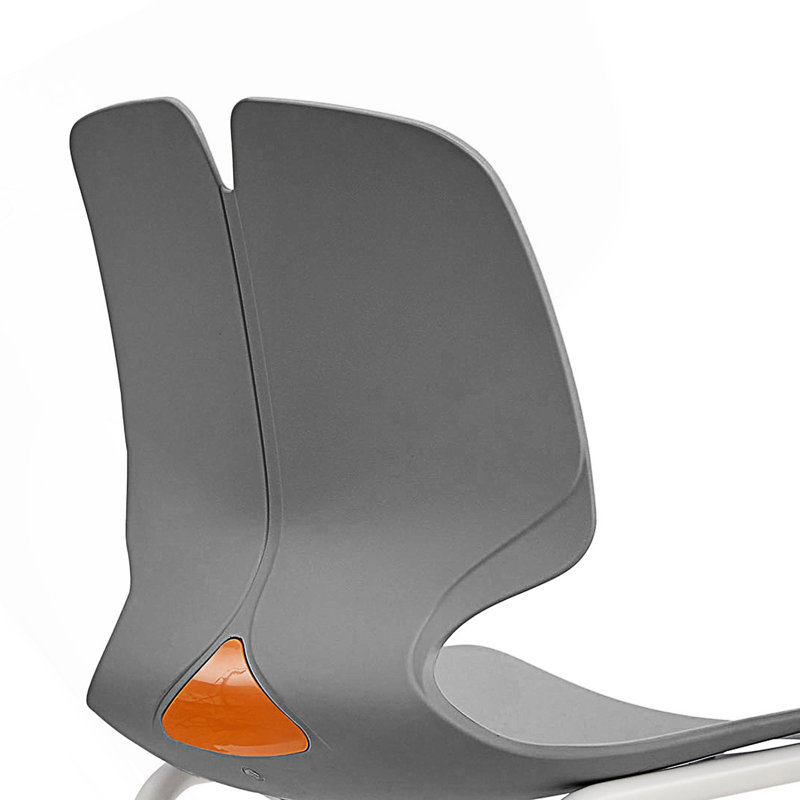 Ensemble de 4 chaises de bureau empilables modernes, Gris
