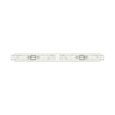 Éclairage pour meuble-lavabo 4 lumières 51 po Ballston - Maliyah - Finition laiton brossé - Abat-jour blanc rayé