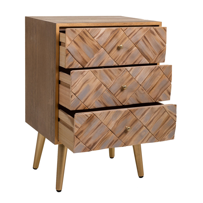 Kristofer 44cm W Solid Wood Bedside Table