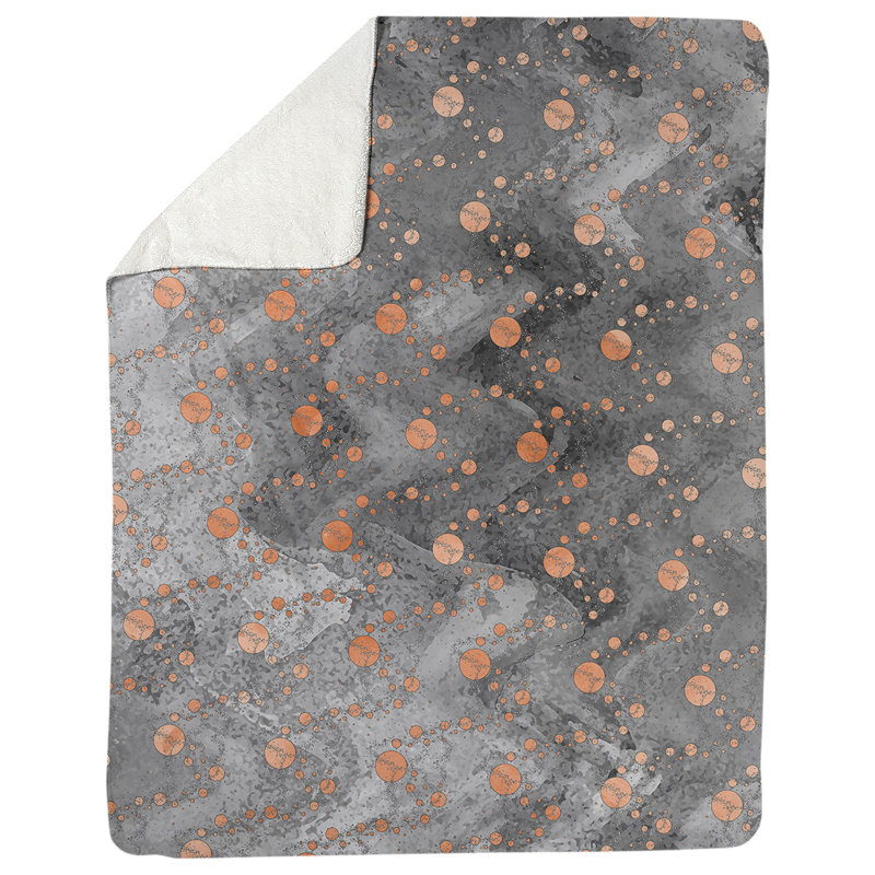 Couverture à étoiles Katelyn Elizabeth, l 52,5 po x L 62,5 po, Orange / Noir