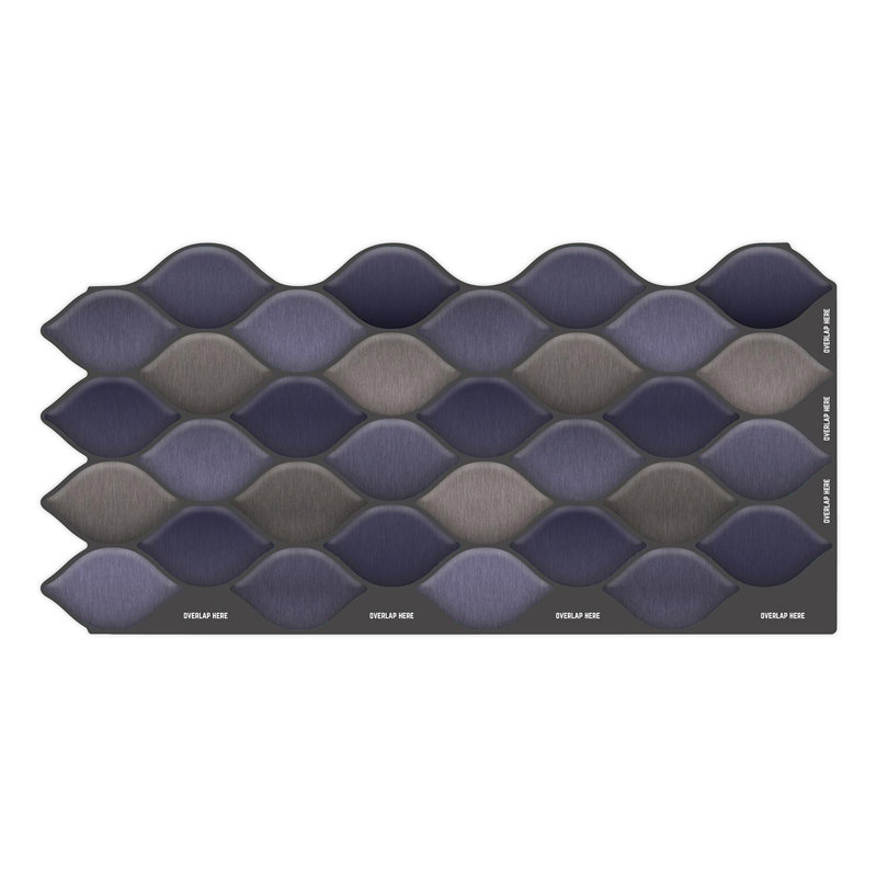 15cm W x 30.5cm L Aluminum Peel and Stick Mosaic Tile