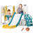 Qaba 6 In 1 Toddler Slide And Swing Set, Baby Slide For Age 1-3 Years With Basketball Hoop, Climber, Storage Space, Telescope, Indoor Playground