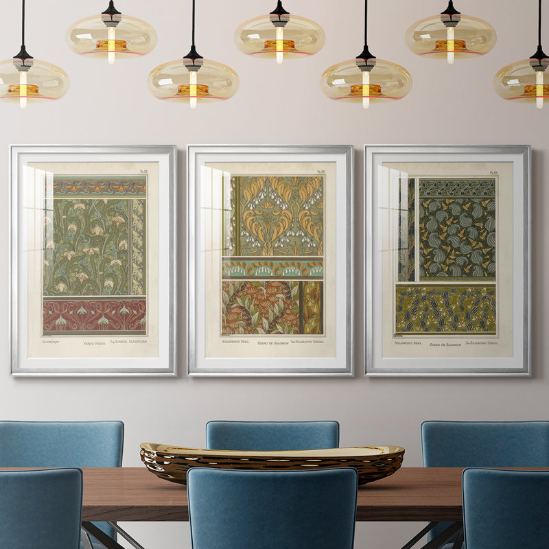 Nouveau Decorative VI - Impression sur mesure encadrée de qualité supérieure - 3 pièces, H 21 po x l 30 po