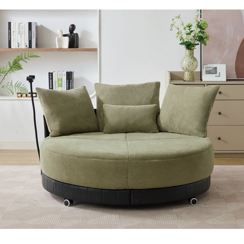 Fauteuil pivotant rond surdimensionné de 52,75 po, Vert