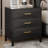 Modern Black 3-Drawer Nightstand with Textured Front-1442682403
