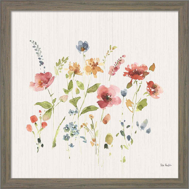 Rustic Gray Floral Canvas Prints Set with Wooden Frame