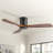  Sofucor Rachel 52'' 3-Solid Wood Blade Flush Mount Classic Ceiling Fan no Lights, Black/Brown-670831655-608332670