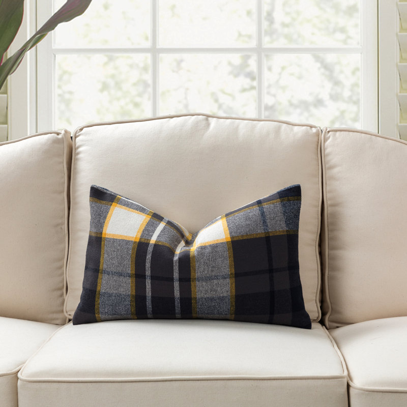 Housse et insert de coussin rectangulaire en polyester Manhattan, Mélange de duvet, Grey/Black