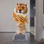 Statue buste de tigre en résine 13,39 pouces - Sculpture intérieure et extérieure réaliste