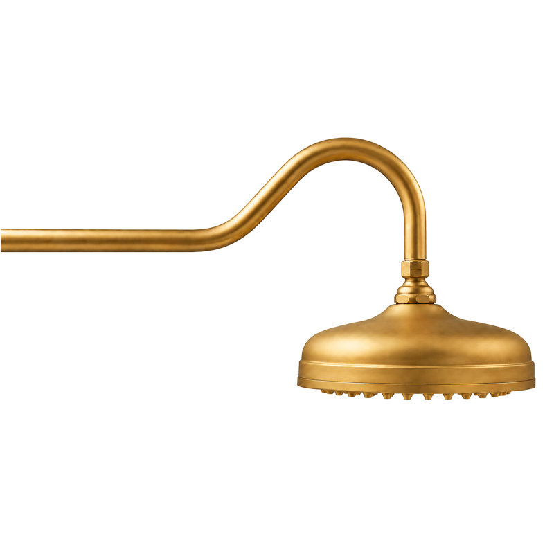 Exposed Thermostatic Shower and Handheld by Strom Living, Unlacquered Raw Brass