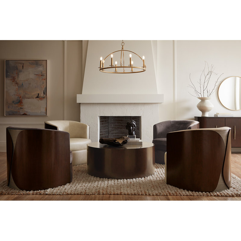 Bella Donna Round Brown Wood Cocktail Table
