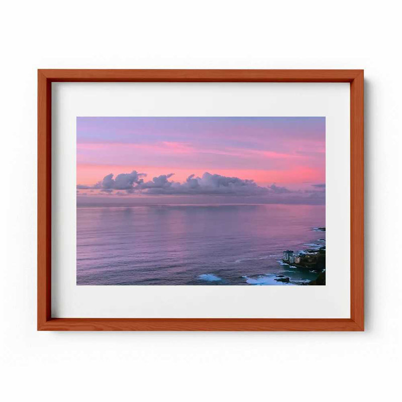 Distant Sky Print by Joseph Regan, 14" H x 16" W x 0.75" D, Cherry