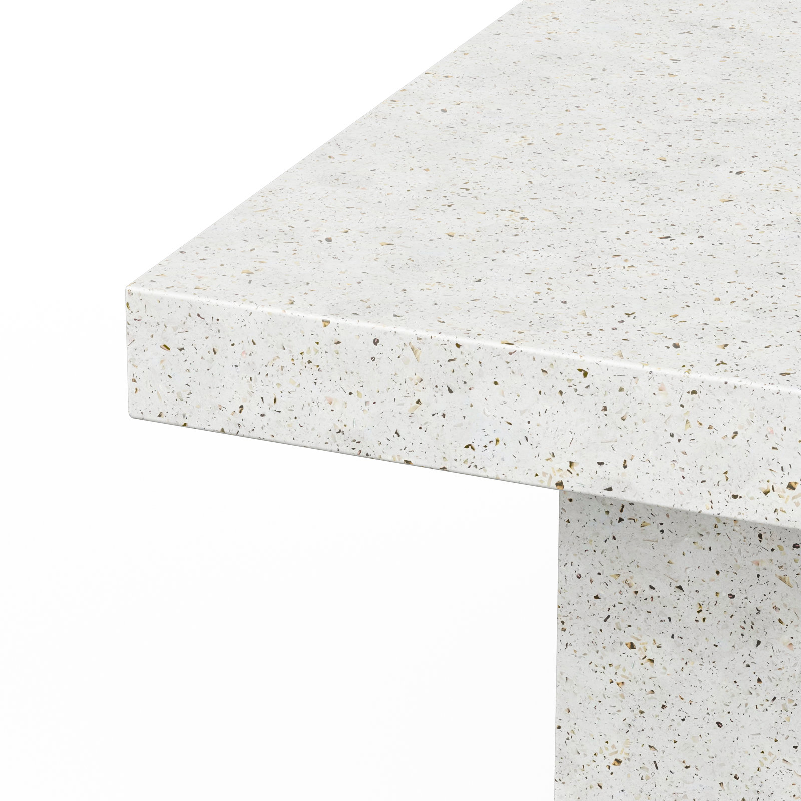 Kareen Dining Table, 70.75" L x 35.5" W, Standard Table (30.5" Height), Ivory Terrazo