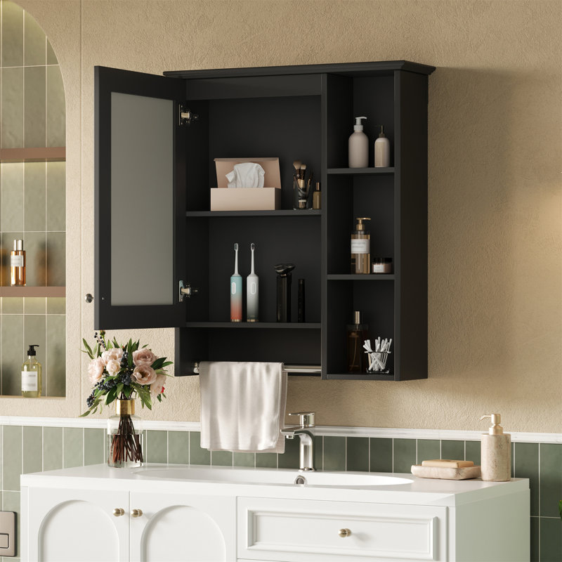 Armoire de toilette 3 en 1, Noir