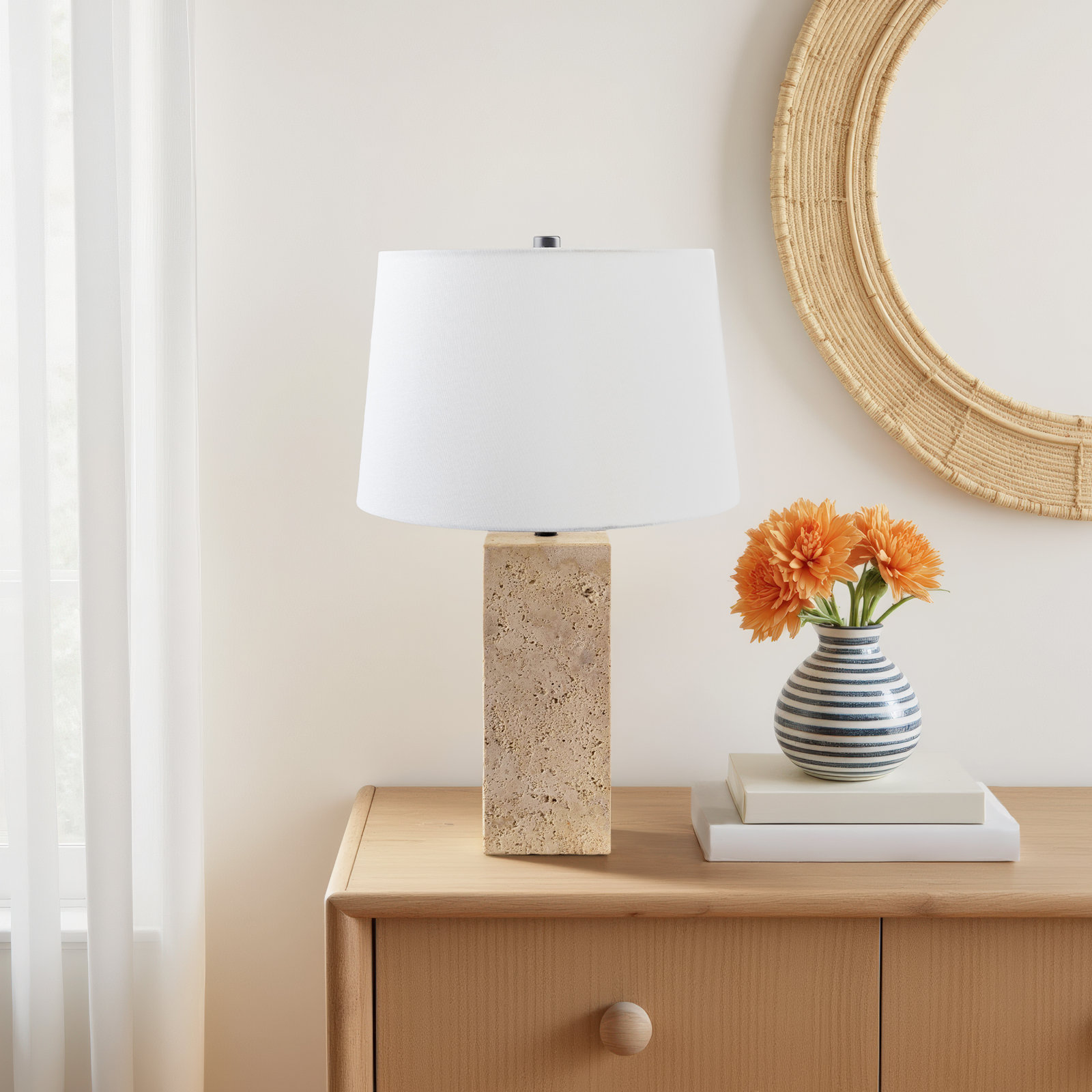 Holderness Travertine Table Lamp