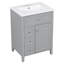 Meuble-lavabo blanc 24 po avec lavabo, panneau de fibres à densité moyenne et fabrication en bois d'hévéa-578968710