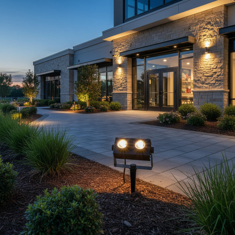 UltraBeam 24 Watt LED Twin Black Outdoor LED Spike Light - IP65 - 240 Volt Input