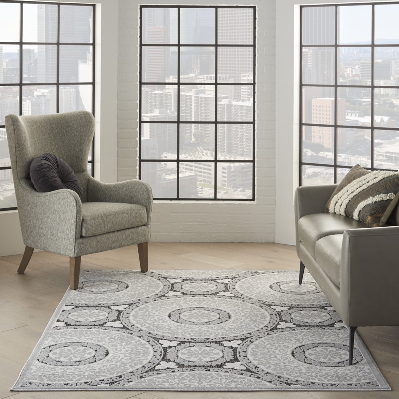 Gunnin Geometric Indoor / Outdoor Rug, Rectangle 4' x 6'