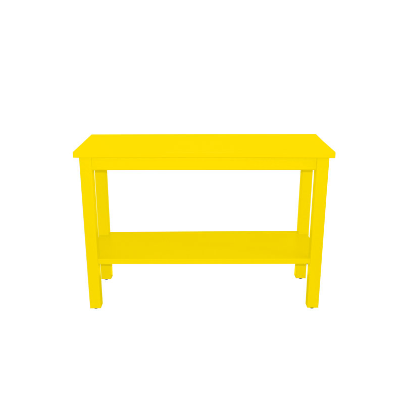 Console en bois massif 44 po Haralan, Jaune canari