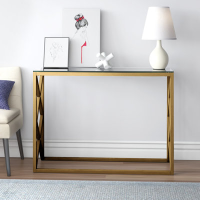 Wynnifred 42'' Glass Top Console Table