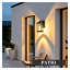 Applique murale extérieure en aluminium noir avec verre bullé, indice de protection IP44.