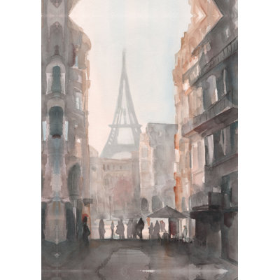 Sunset Paris - Painting Print