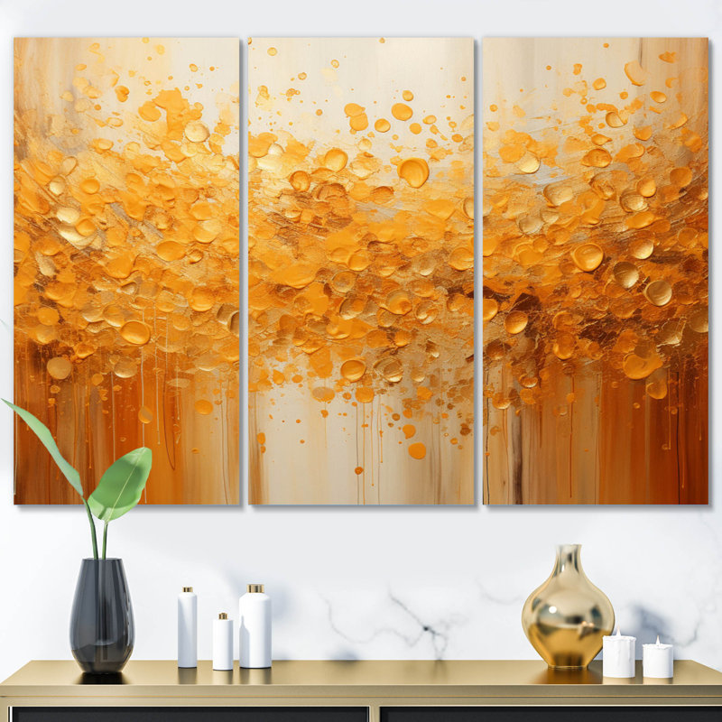 Amber Glow III sur toile, reproduction de 3 pièces, H 28 po x l 36 po x P 1 po