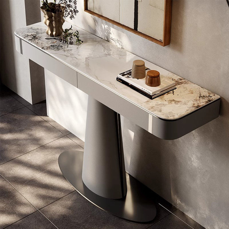 Console Modern Minimalist Luxury Art, H 33,46 po x l 47,24 po x P 13,78 po, Gris