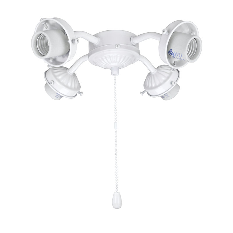 4 - Light Ceiling Fan Branched Light Kit, Painted White