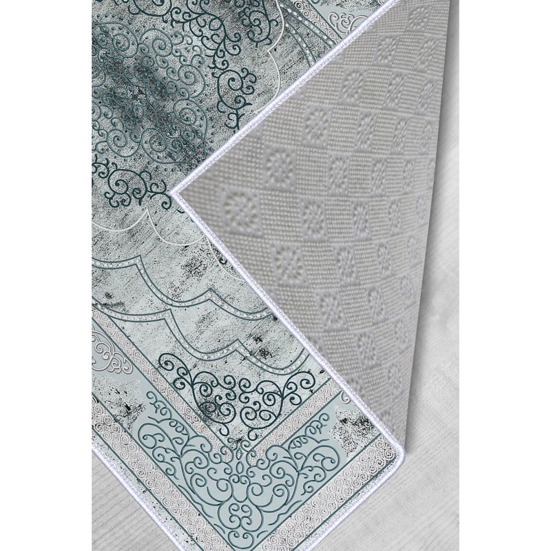 Tapis tissé de qualité supérieure, 100% polyester, 4,6 x 7,2 pi | Pois antibactérien antidérapant en PVC | Impression numérique 3D, lavable à la machine, hauteur des poils: 0,3 po | Idéal pour le salon, la chambre à coucher et les espaces repas