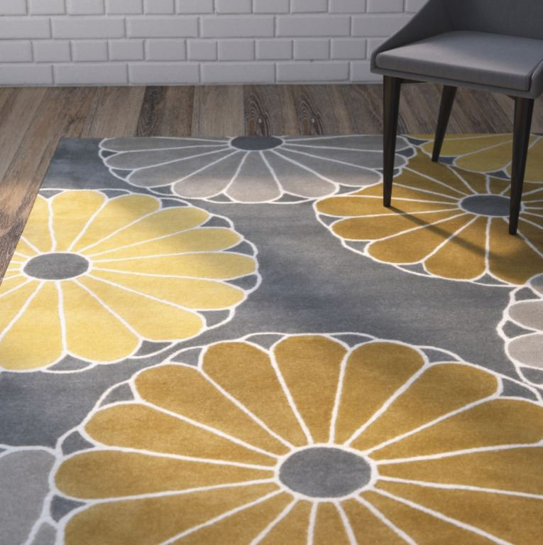 Carolette Hand Tufted Wool And Viscose Floral Rug, Rectangle 8'3" x 11'