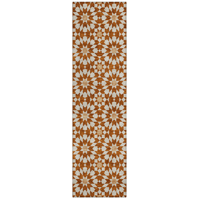 Washable Floral Indoor / Outdoor Rug, Runner 2'3" x 7'6"