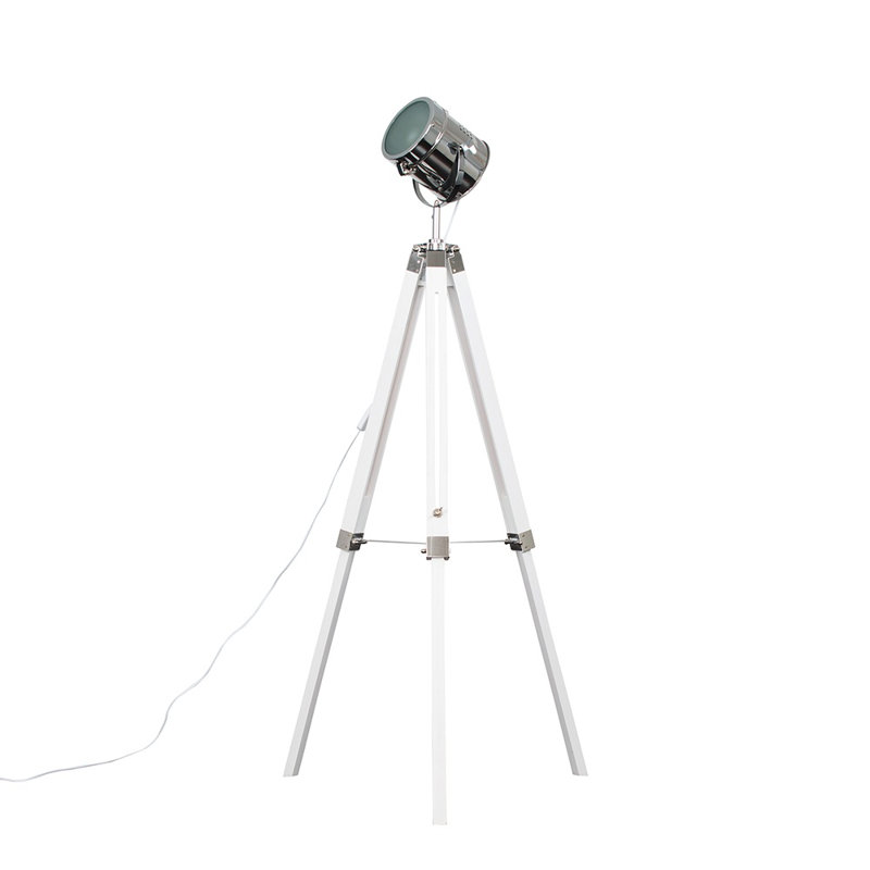 Macalla 145cm Tripod Floor Lamp, White, No