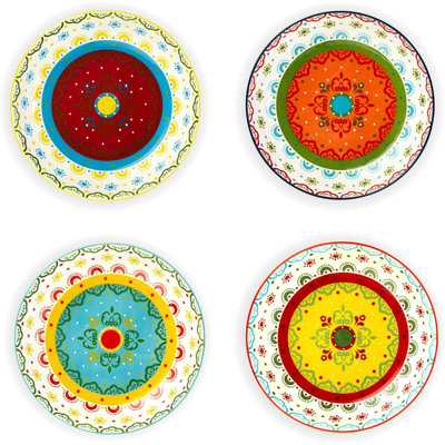 4 bols marocains assortis