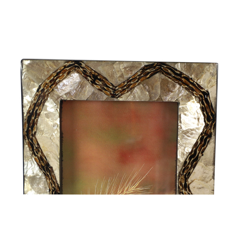 Ilyana Gold Ceramic Matte Picture Frame, 4" x 6", Cream/Green