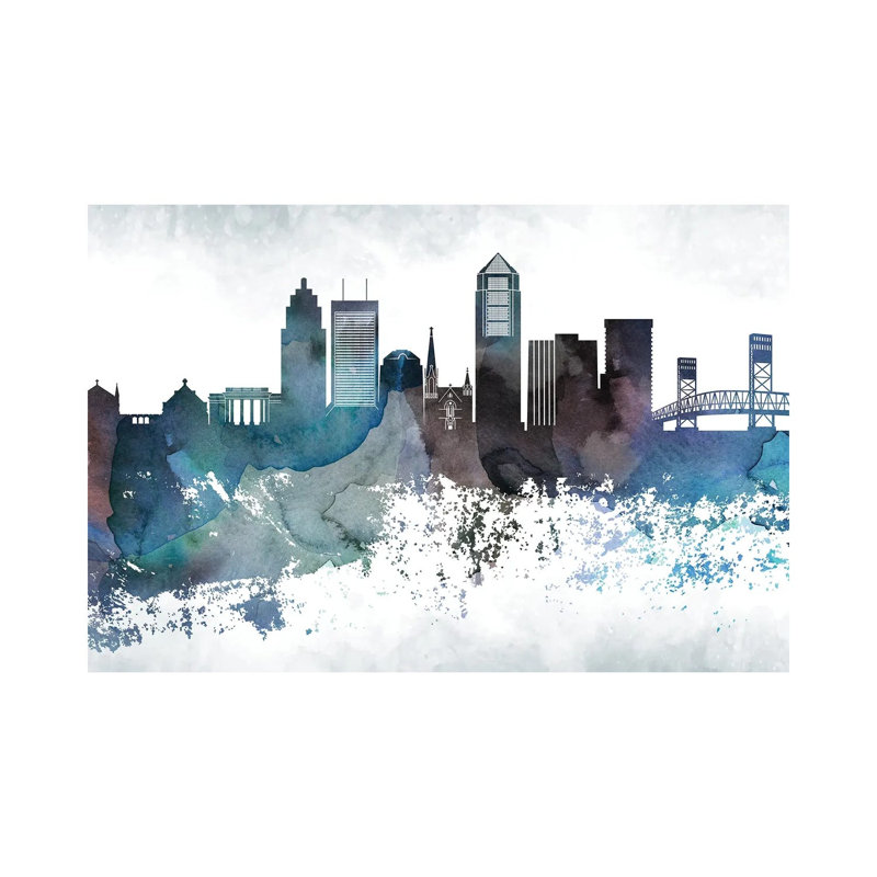 Jacksonville Bluish Skylines - Wrapped Canvas Painting, 45.72cm H x 66.04cm W x 1.91cm D