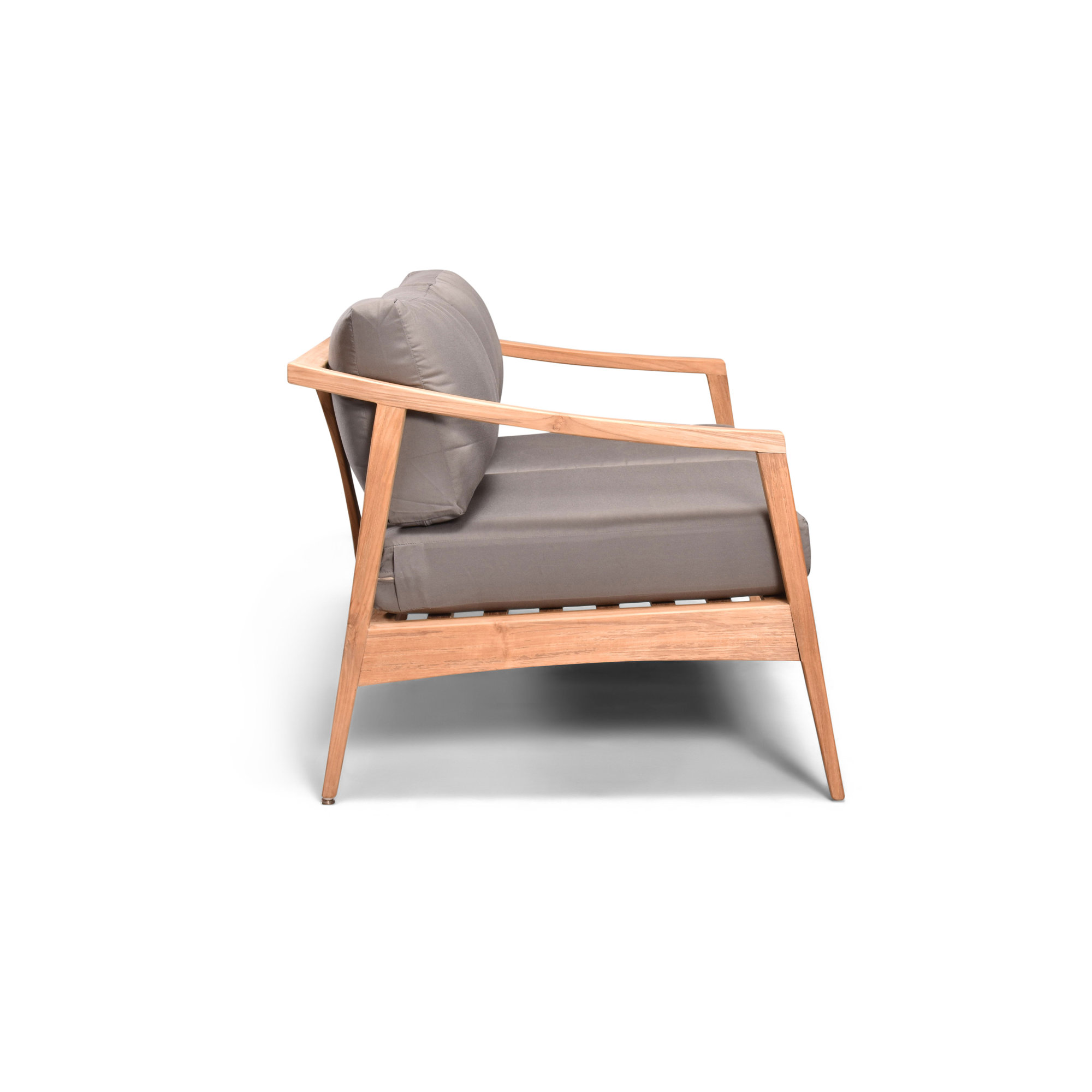 Elswick 59'' Wide Teak Loveseat with Sunbrella® Cushions, Canvas Charcoal Sunbrella® Canvas