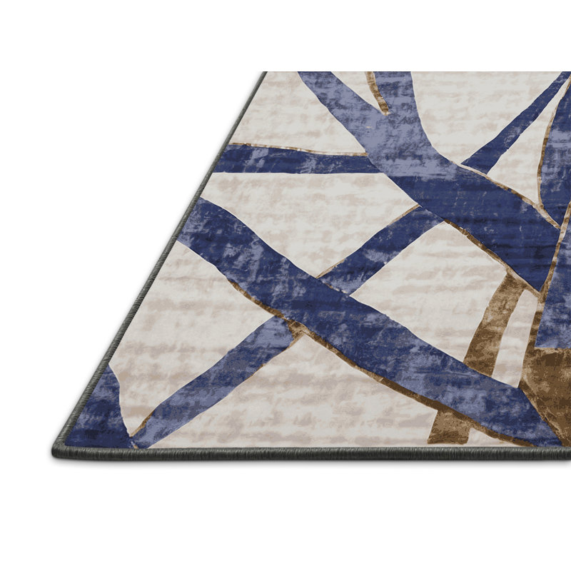 Tapis gris soyeux et moelleux, Rond 3 pi