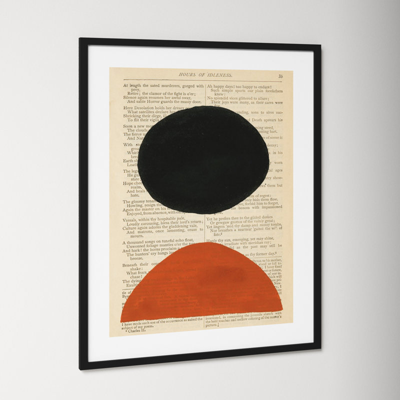 Modern Prose III by W. Stramel, 41.38" H x 33.38" W x 0.88" D, Black Framed Paper